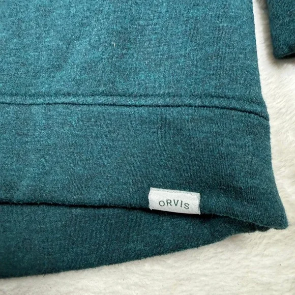 Orvis Women's Teal Crewneck Long Sleeve Sweatshirt Classic Collection Size L G - Picture 3 of 8